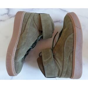 Puma Sneakers Womens 10.5 Platform Mid OW Olive Night Suede High Top Shoes Boots